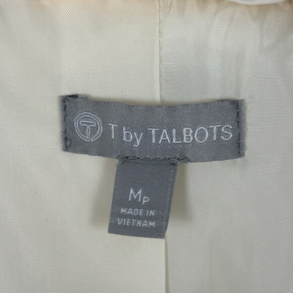 T By Talbots Cozy Sherpa Coat Long Neutral Minimalist Ivory Size MP Petite - Picture 4 of 6